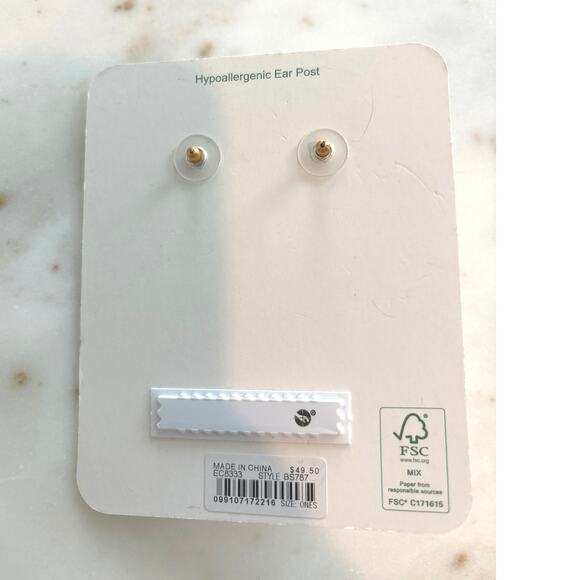 NWT J. Crew Baguette Chain Earrings Gold - Picture 3 of 4